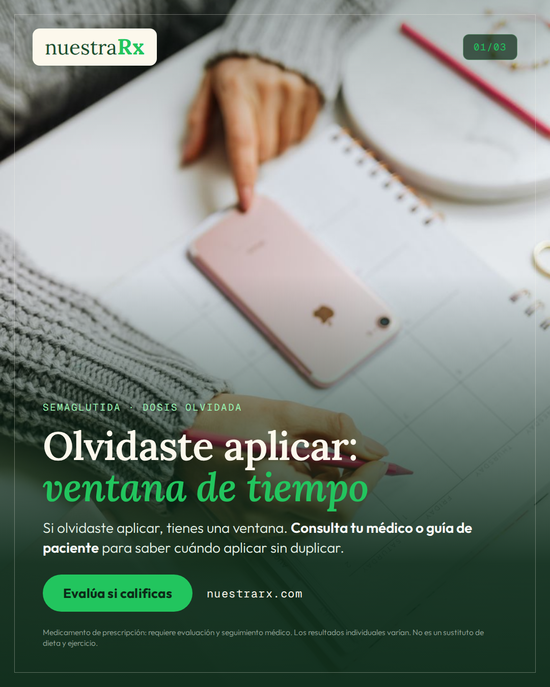 Semaglutida: dosis olvidada, ventana y recuperar ritmo