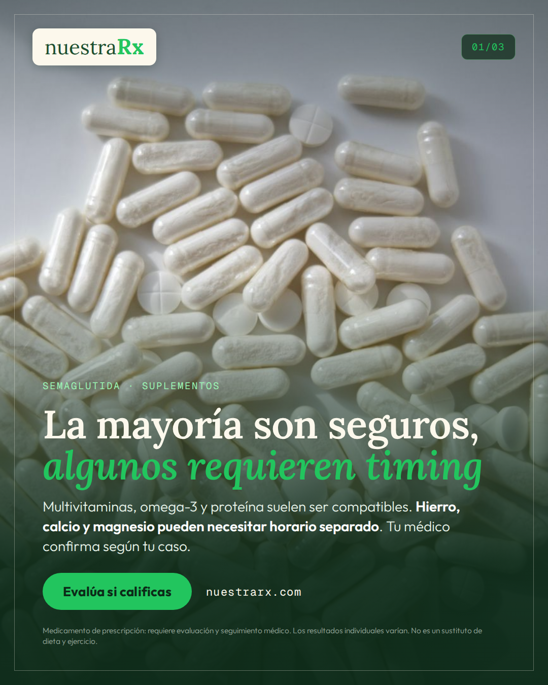 Semaglutida: suplementos, vitaminas y timing