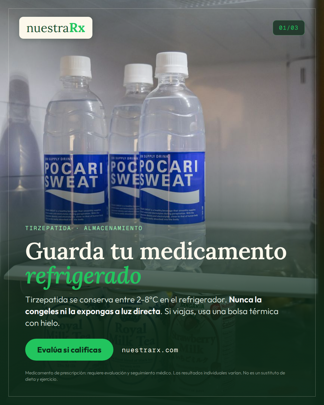 Tirzepatida: almacenamiento y cuidado del vial