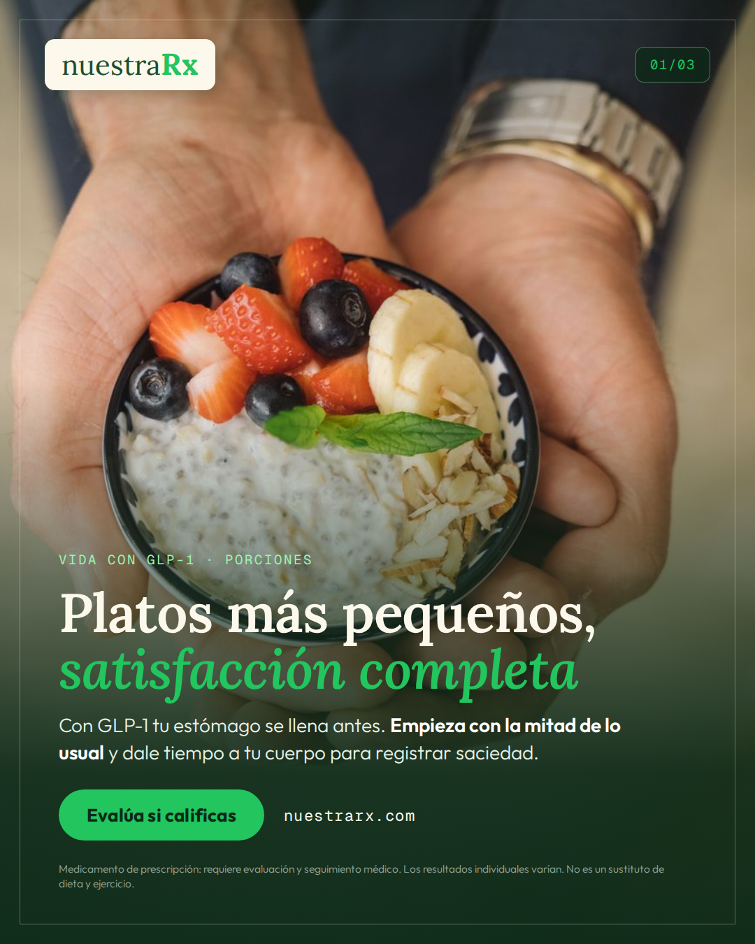 Vida con GLP-1: porciones, ritmo al comer y señales de saciedad