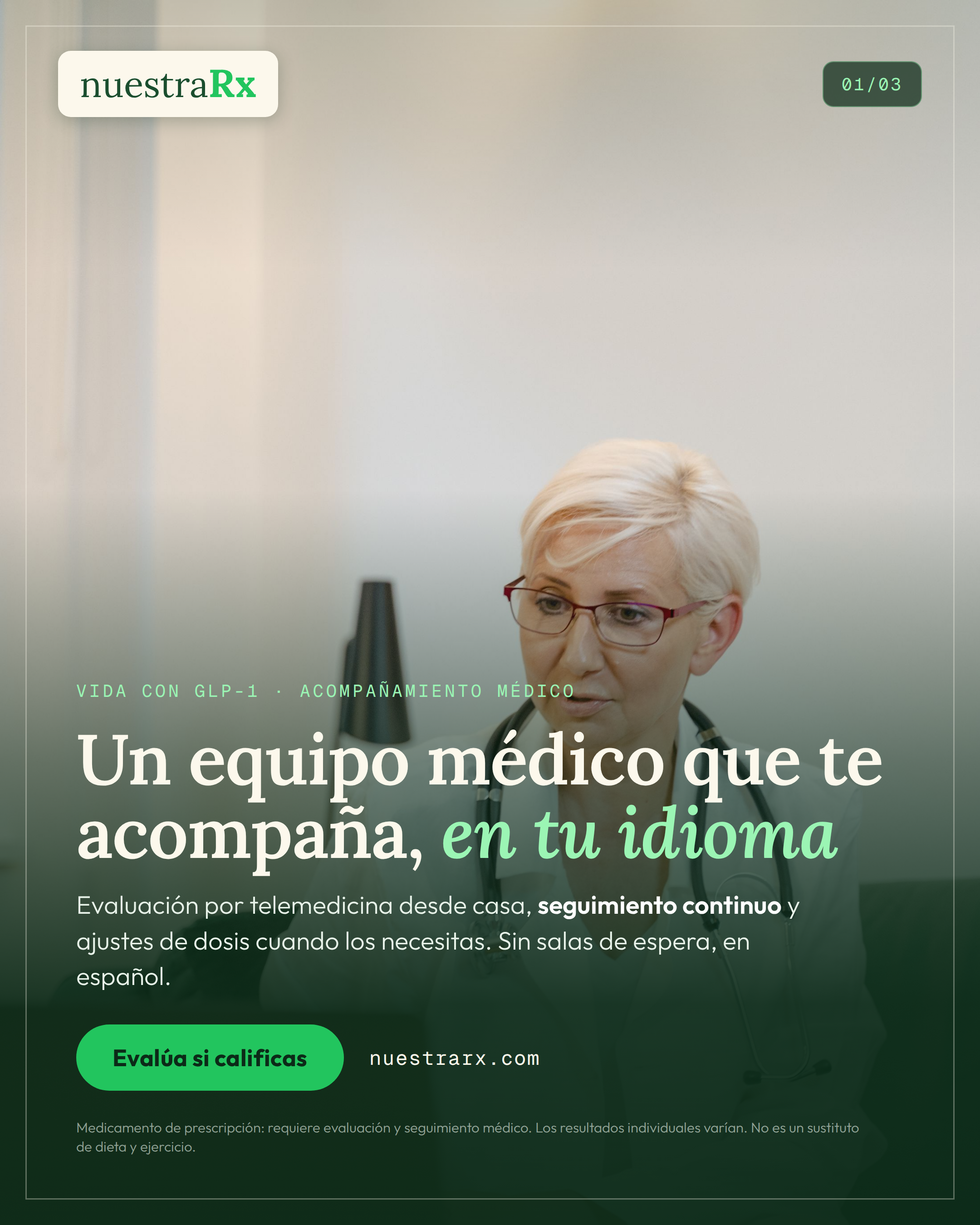 Vida con GLP-1: acompañamiento médico, dosis semanal y descanso