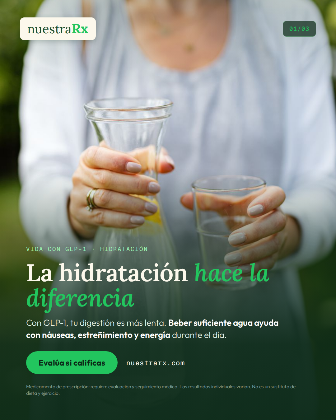 Vida con GLP-1: hidratación, líquidos y bienestar