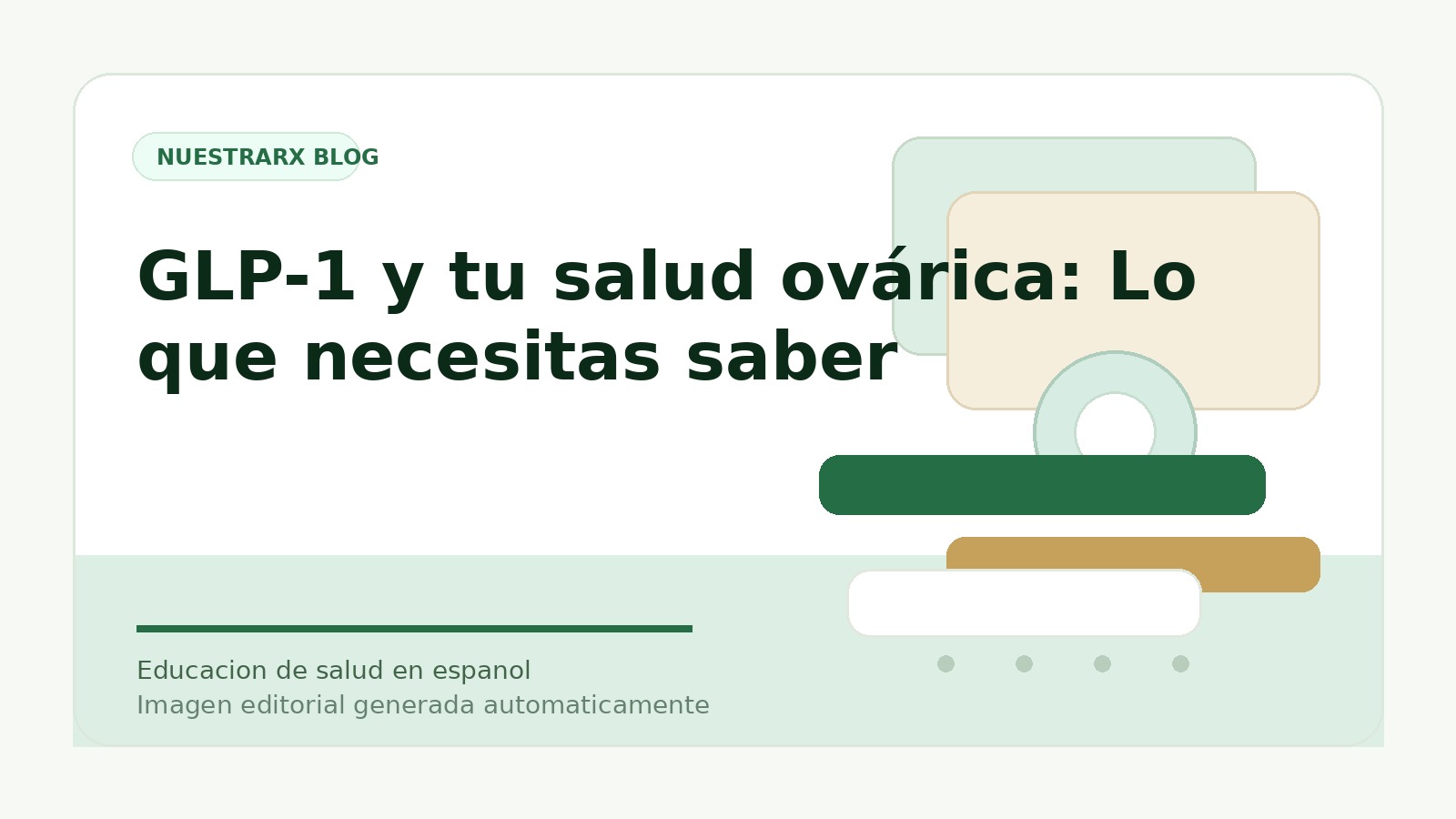 Imagen editorial de bienestar: GLP-1 y tu salud ovárica: Lo que necesitas saber, NuestraRx Blog
